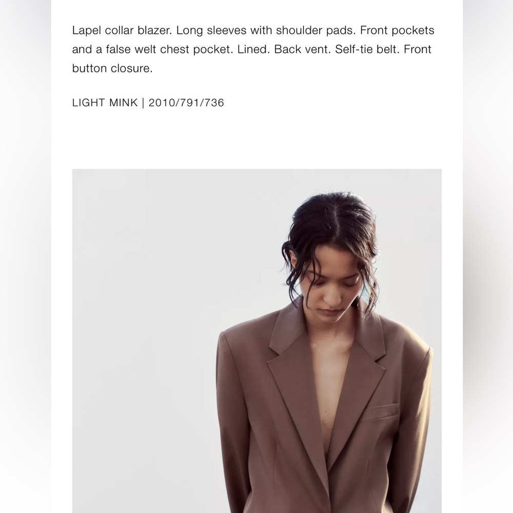 Zara NWT belted brown oversized blazer 2010/791 - Picture 11 of 12
